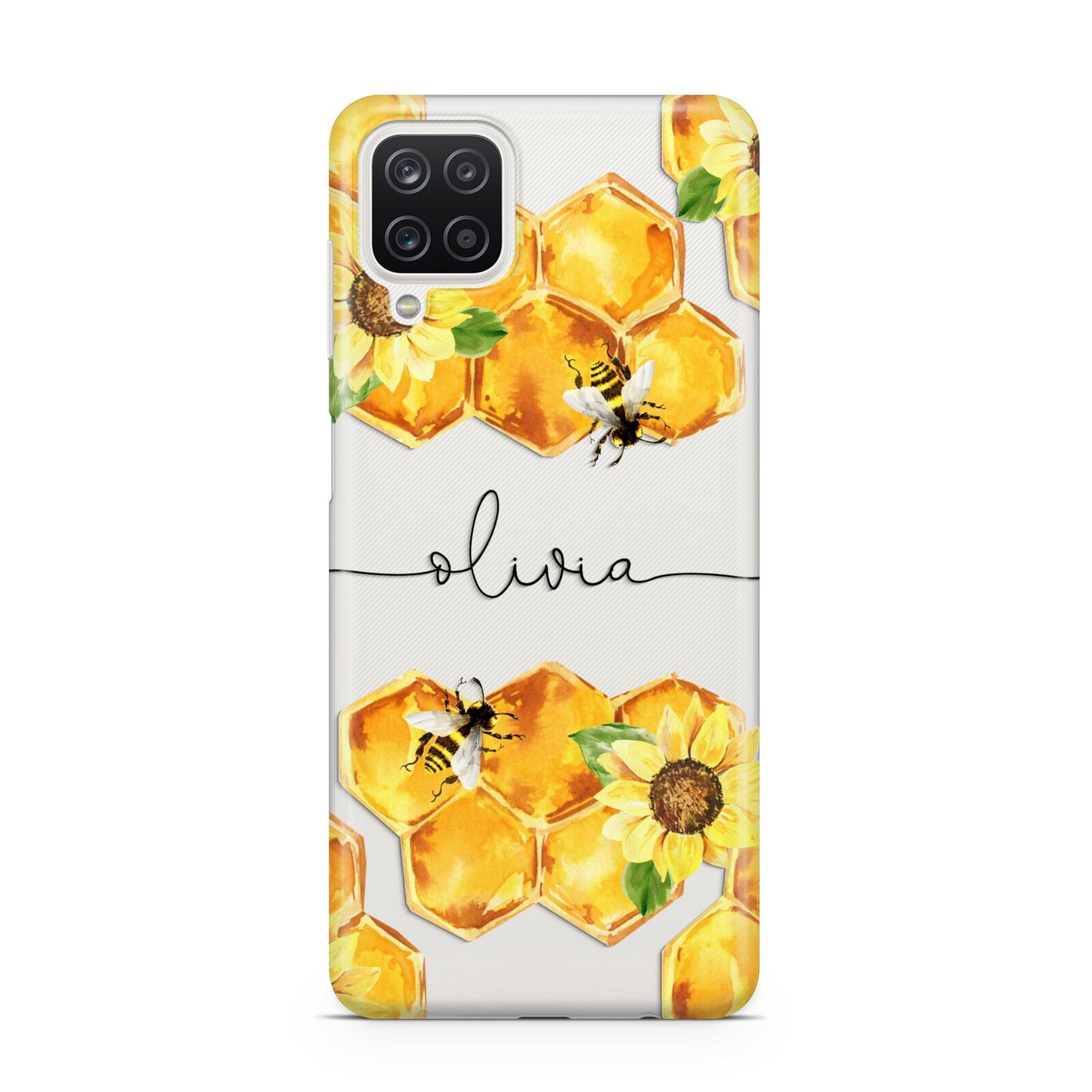 Bees Honeycomb Personalised Name Samsung A12 Case