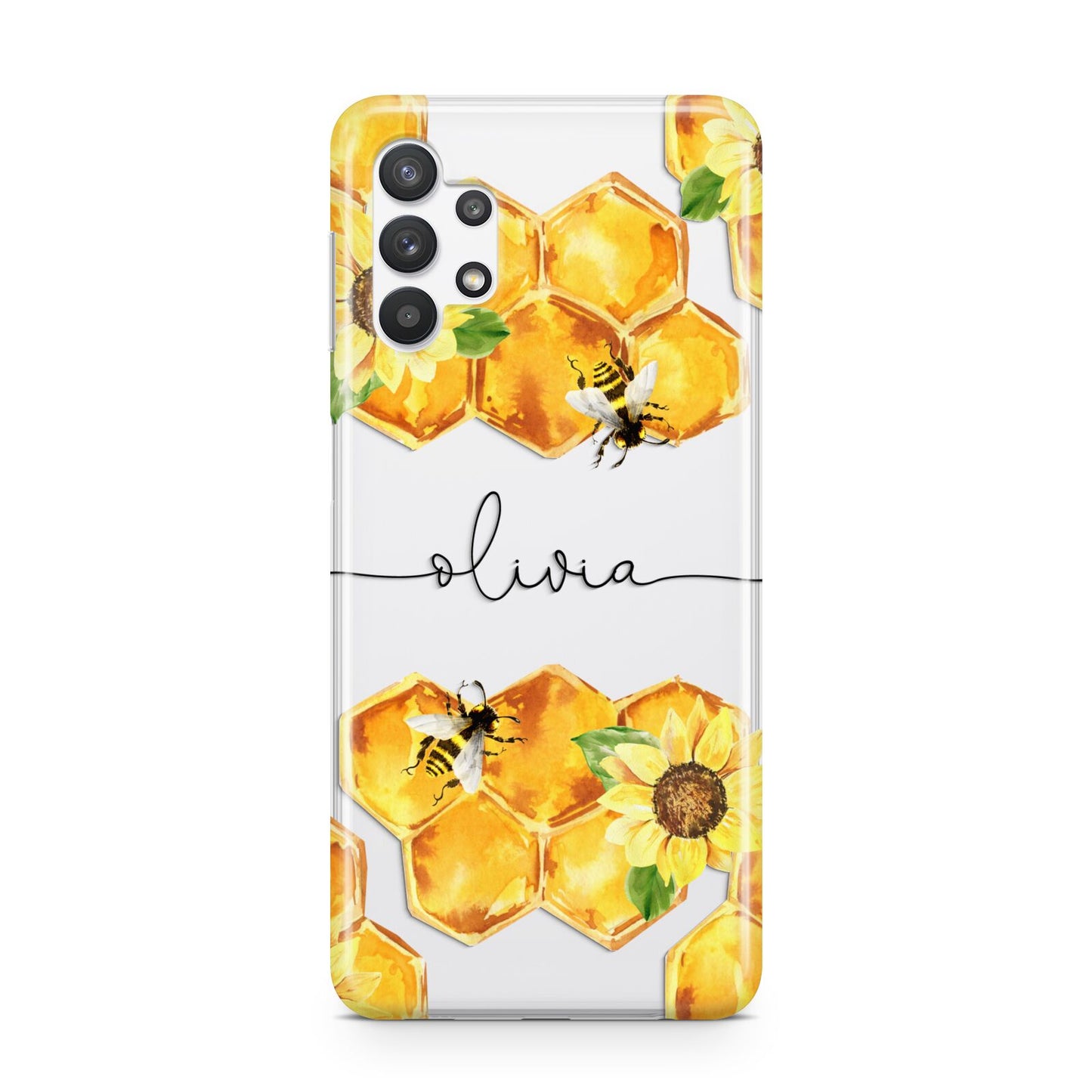 Bees Honeycomb Personalised Name Samsung A32 5G Case