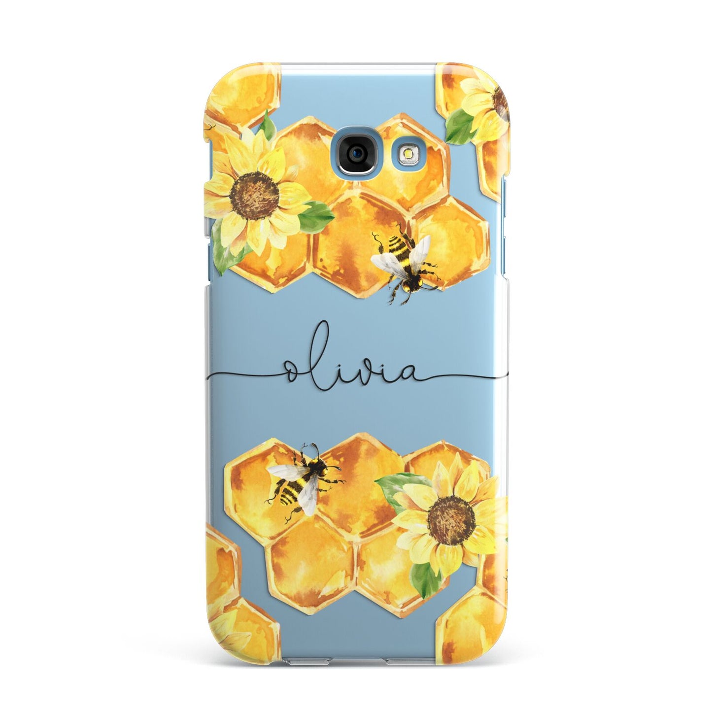 Bees Honeycomb Personalised Name Samsung Galaxy A7 2017 Case