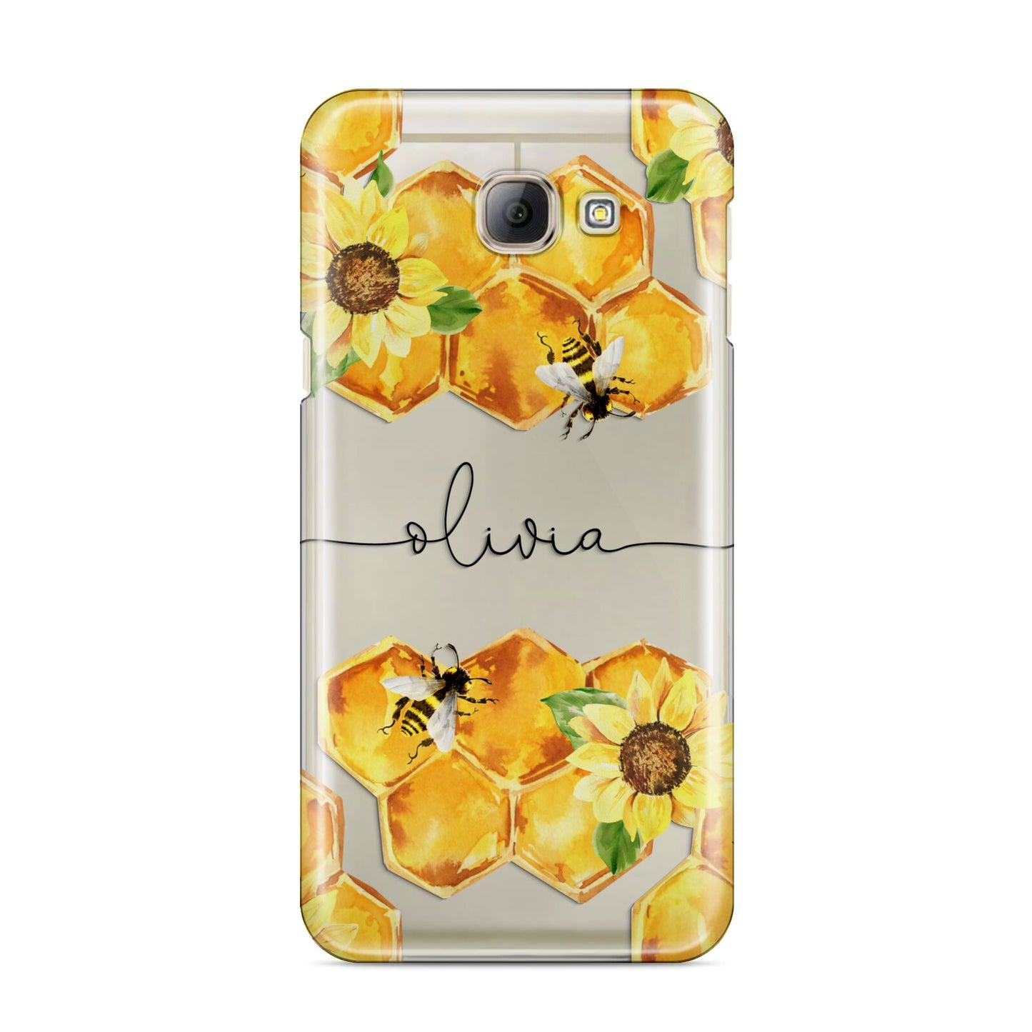 Bees Honeycomb Personalised Name Samsung Galaxy A8 2016 Case