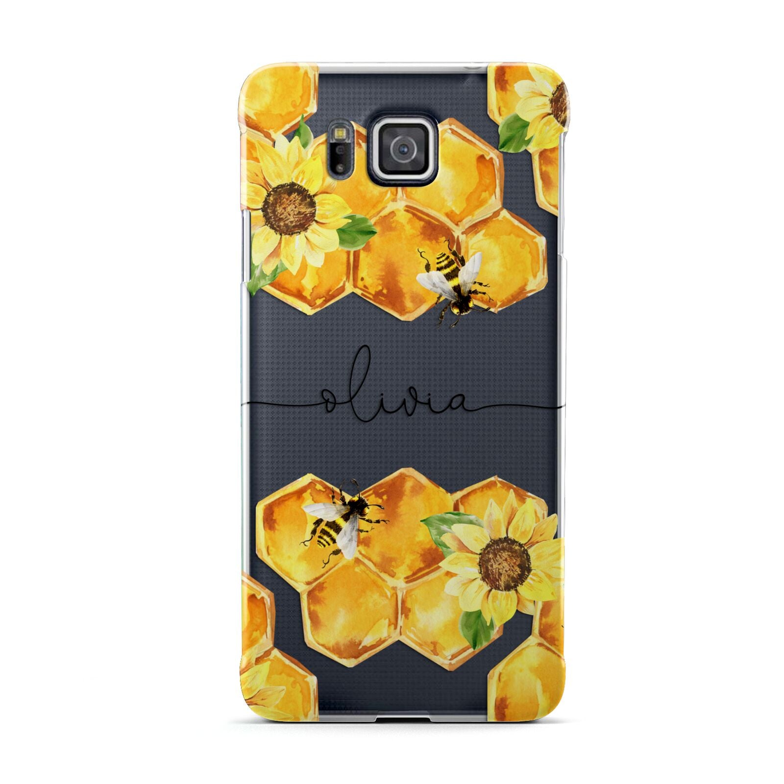 Bees Honeycomb Personalised Name Samsung Galaxy Alpha Case