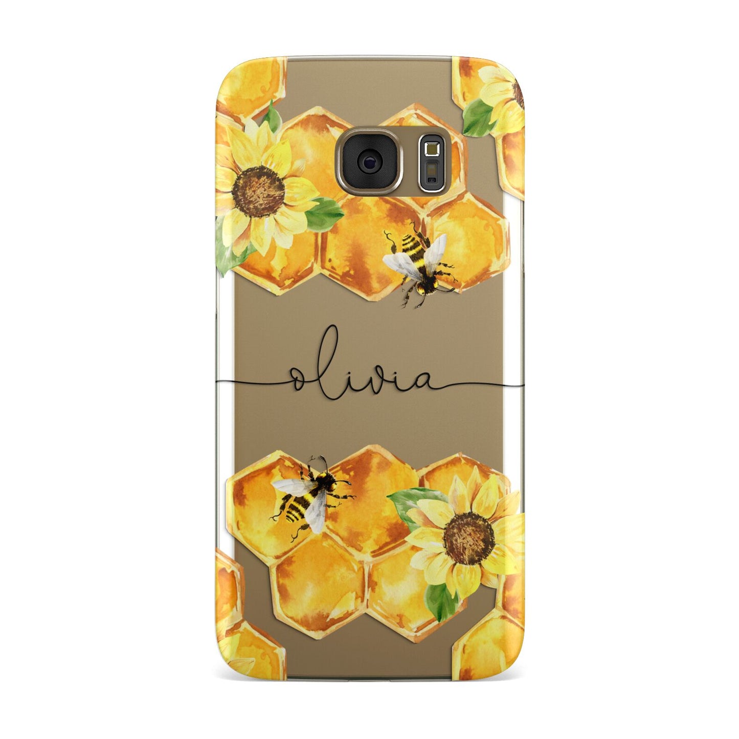 Bees Honeycomb Personalised Name Samsung Galaxy Case