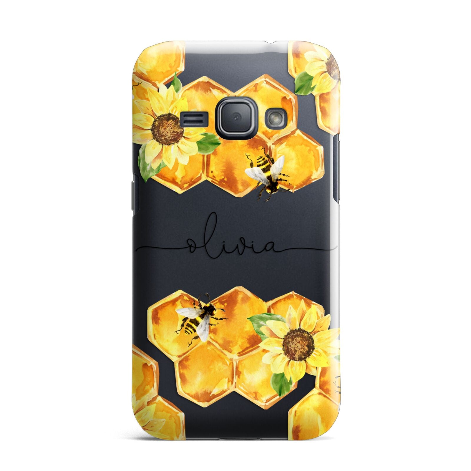 Bees Honeycomb Personalised Name Samsung Galaxy J1 2016 Case