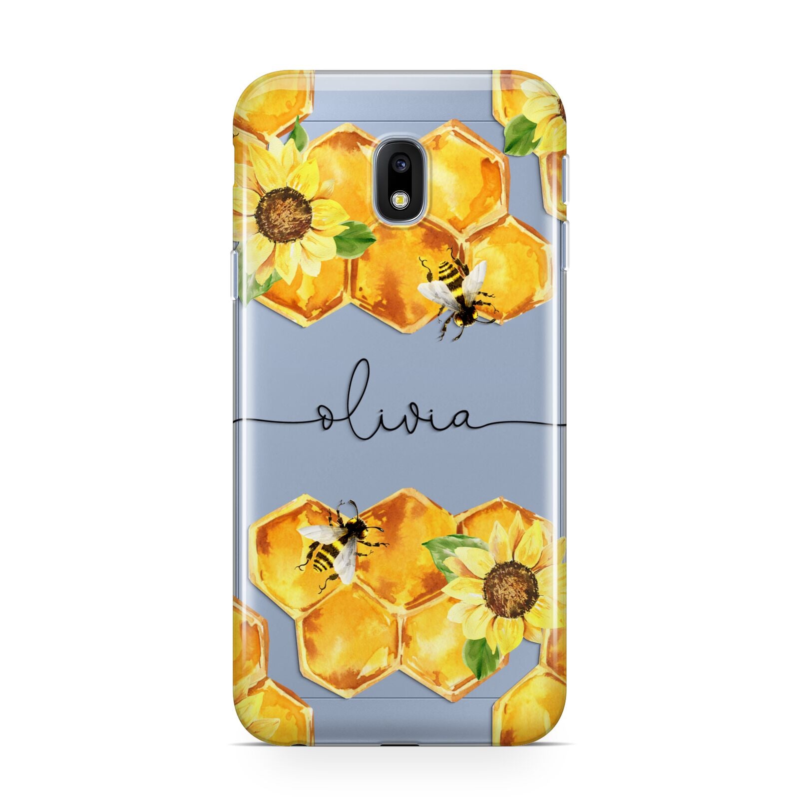 Bees Honeycomb Personalised Name Samsung Galaxy J3 2017 Case