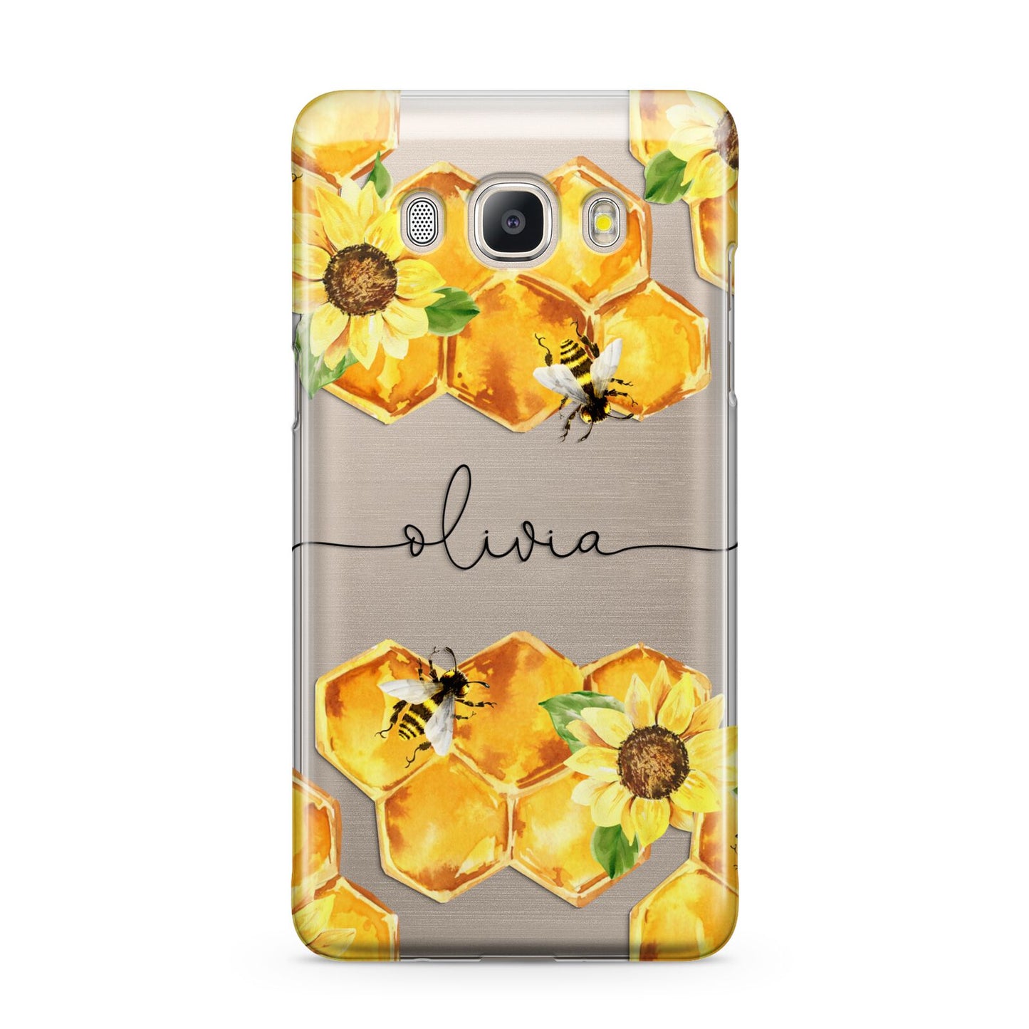 Bees Honeycomb Personalised Name Samsung Galaxy J5 2016 Case