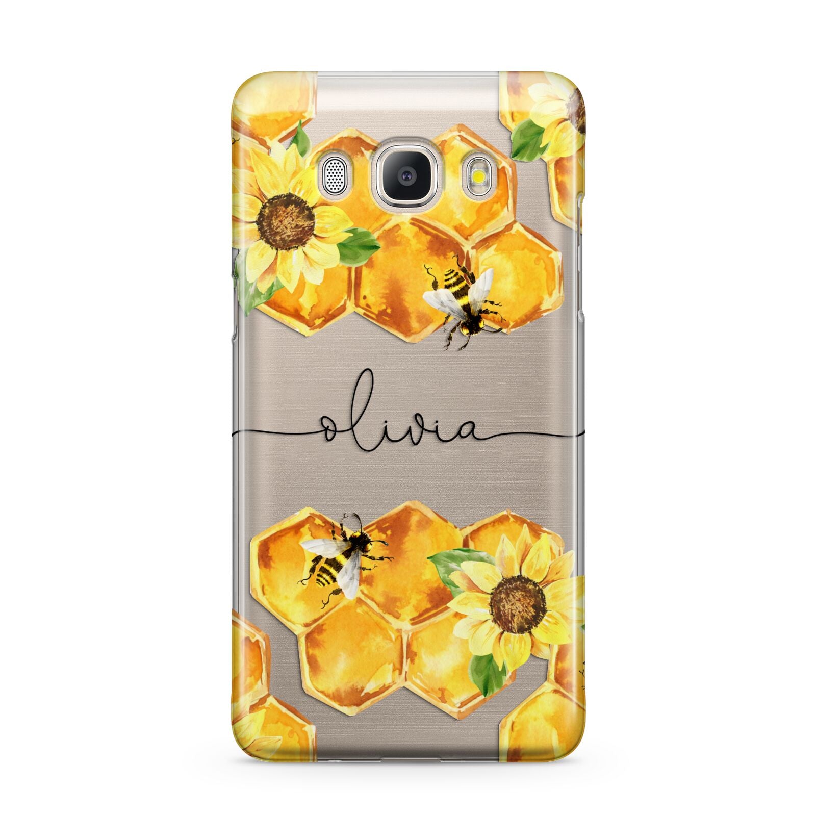 Bees Honeycomb Personalised Name Samsung Galaxy J5 2016 Case