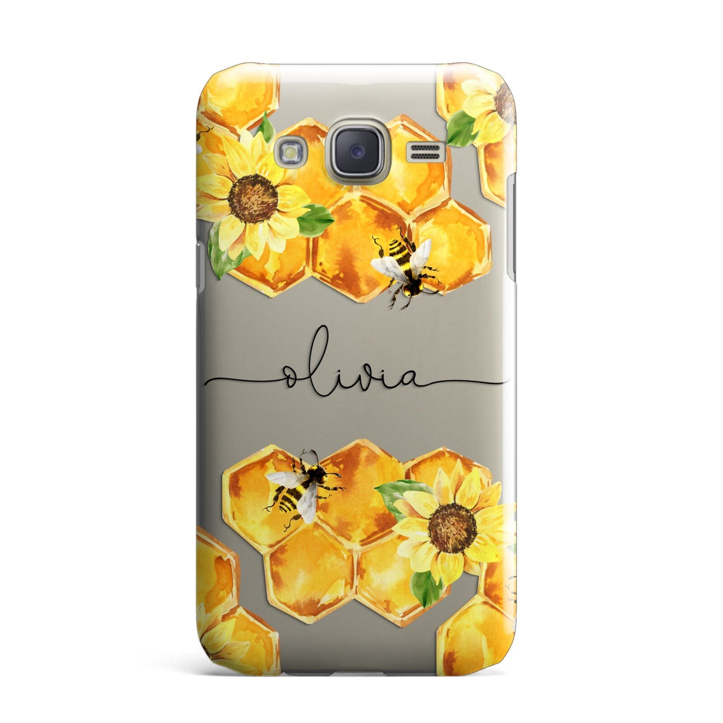 Bees Honeycomb Personalised Name Samsung Galaxy J7 Case