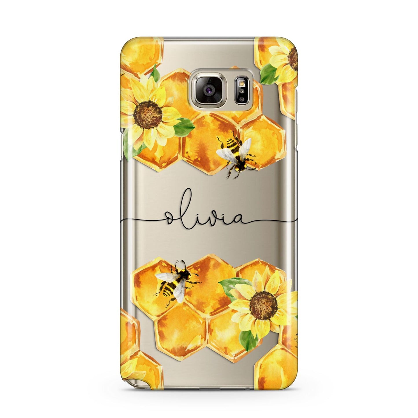 Bees Honeycomb Personalised Name Samsung Galaxy Note 5 Case