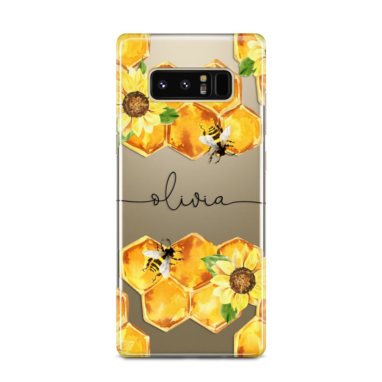 Bees Honeycomb Personalised Name Samsung Galaxy Note 8 Case