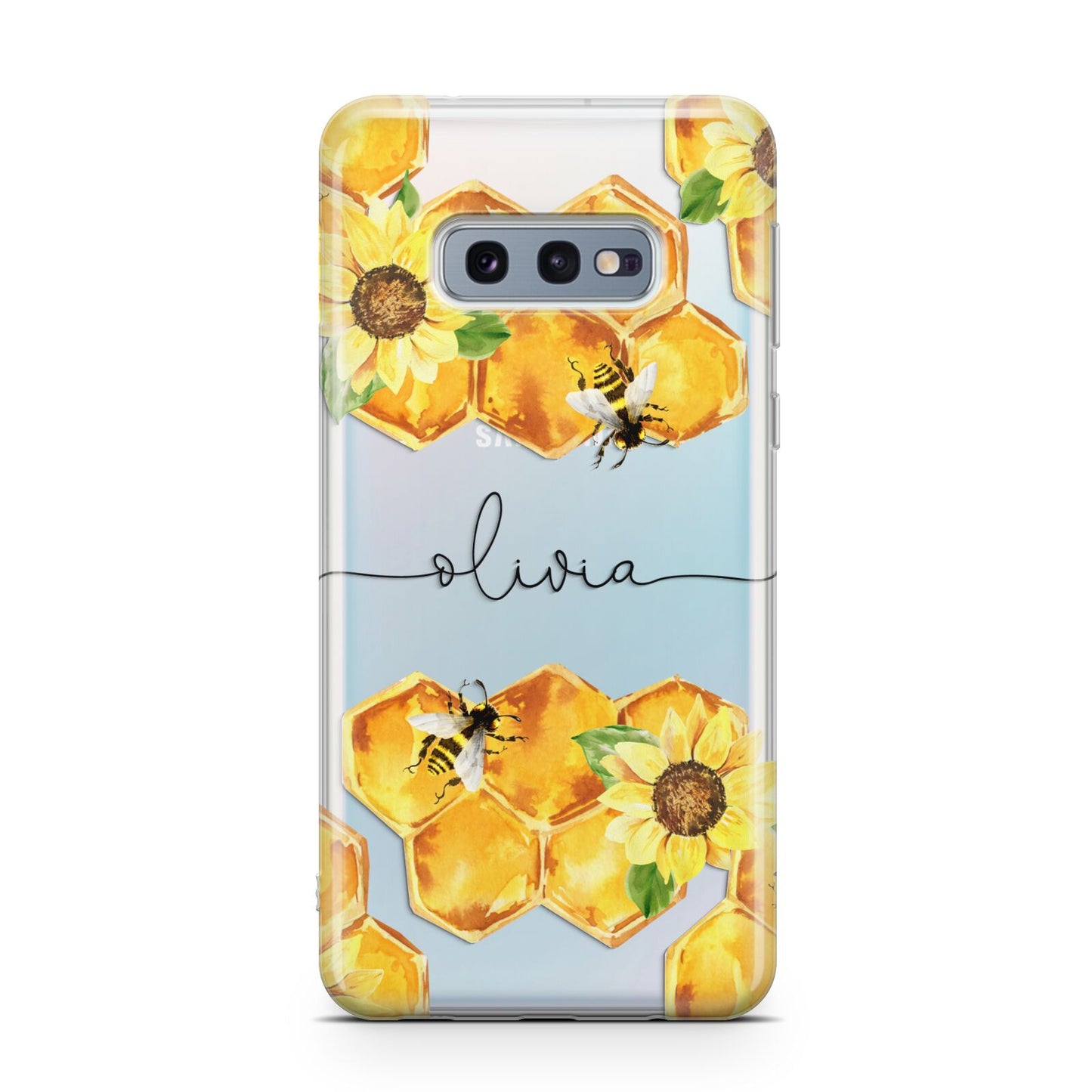 Bees Honeycomb Personalised Name Samsung Galaxy S10E Case