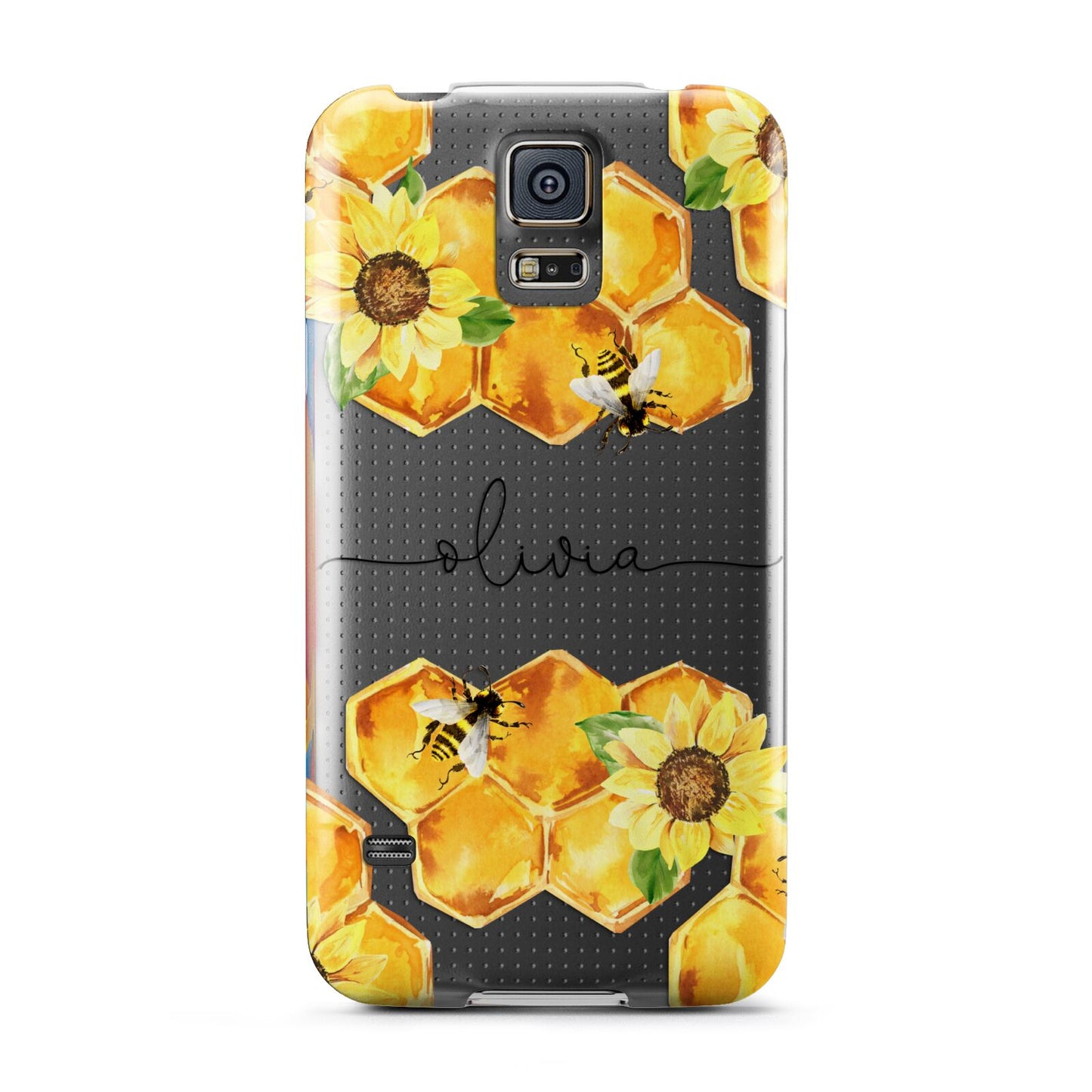 Bees Honeycomb Personalised Name Samsung Galaxy S5 Case