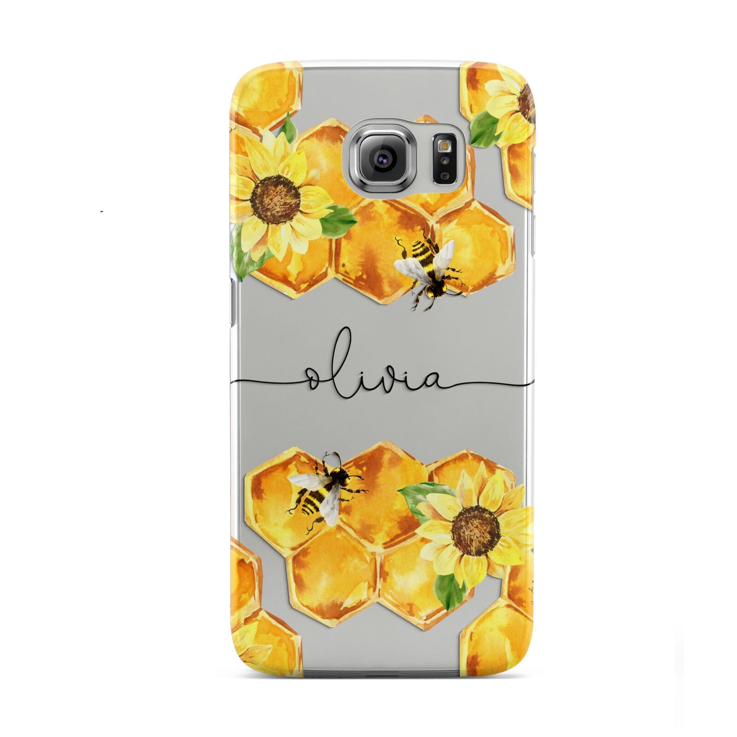 Bees Honeycomb Personalised Name Samsung Galaxy S6 Case