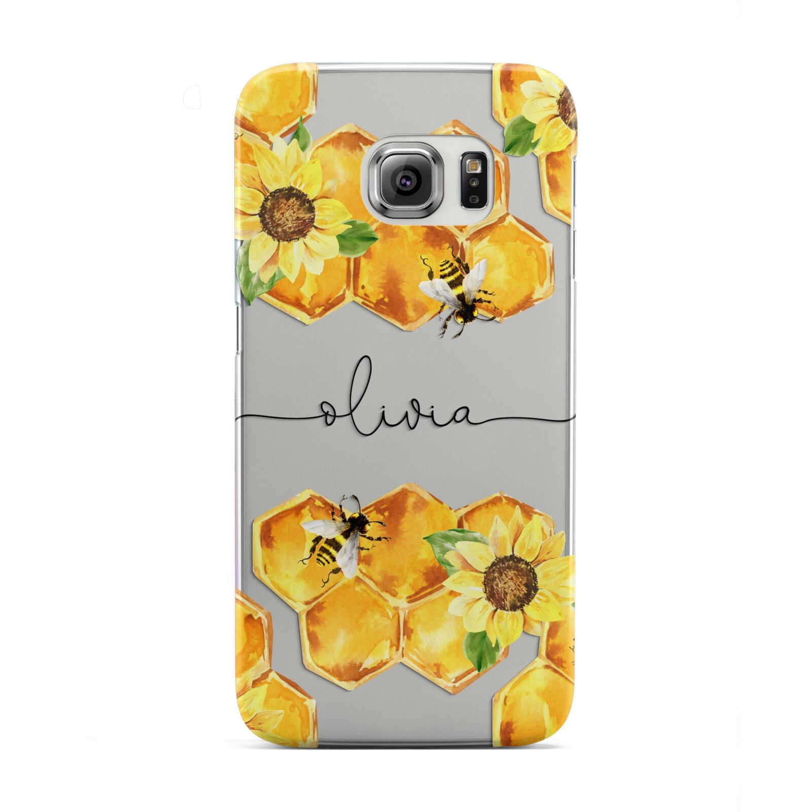 Bees Honeycomb Personalised Name Samsung Galaxy S6 Edge Case