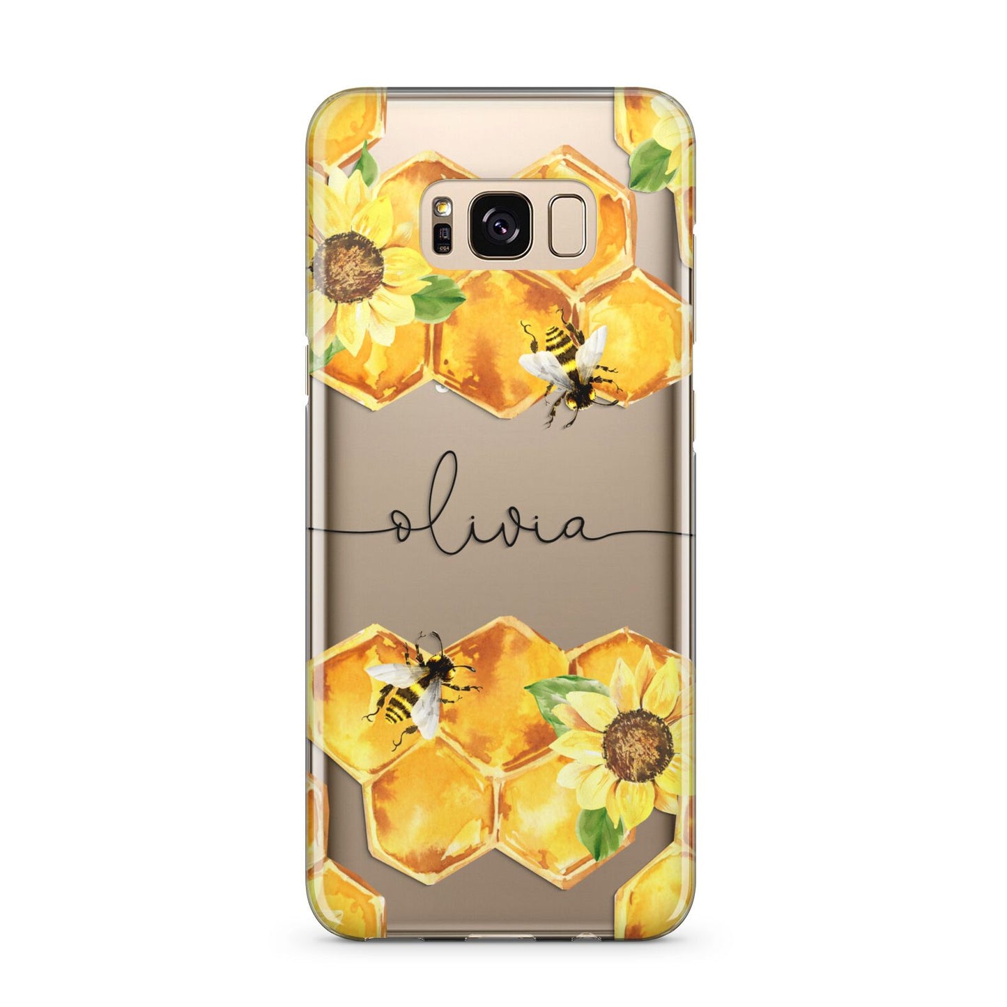 Bees Honeycomb Personalised Name Samsung Galaxy S8 Plus Case