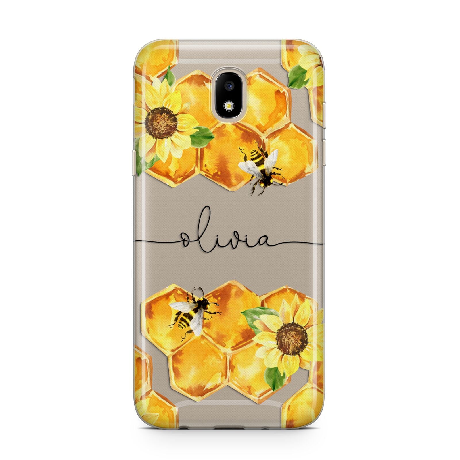 Bees Honeycomb Personalised Name Samsung J5 2017 Case