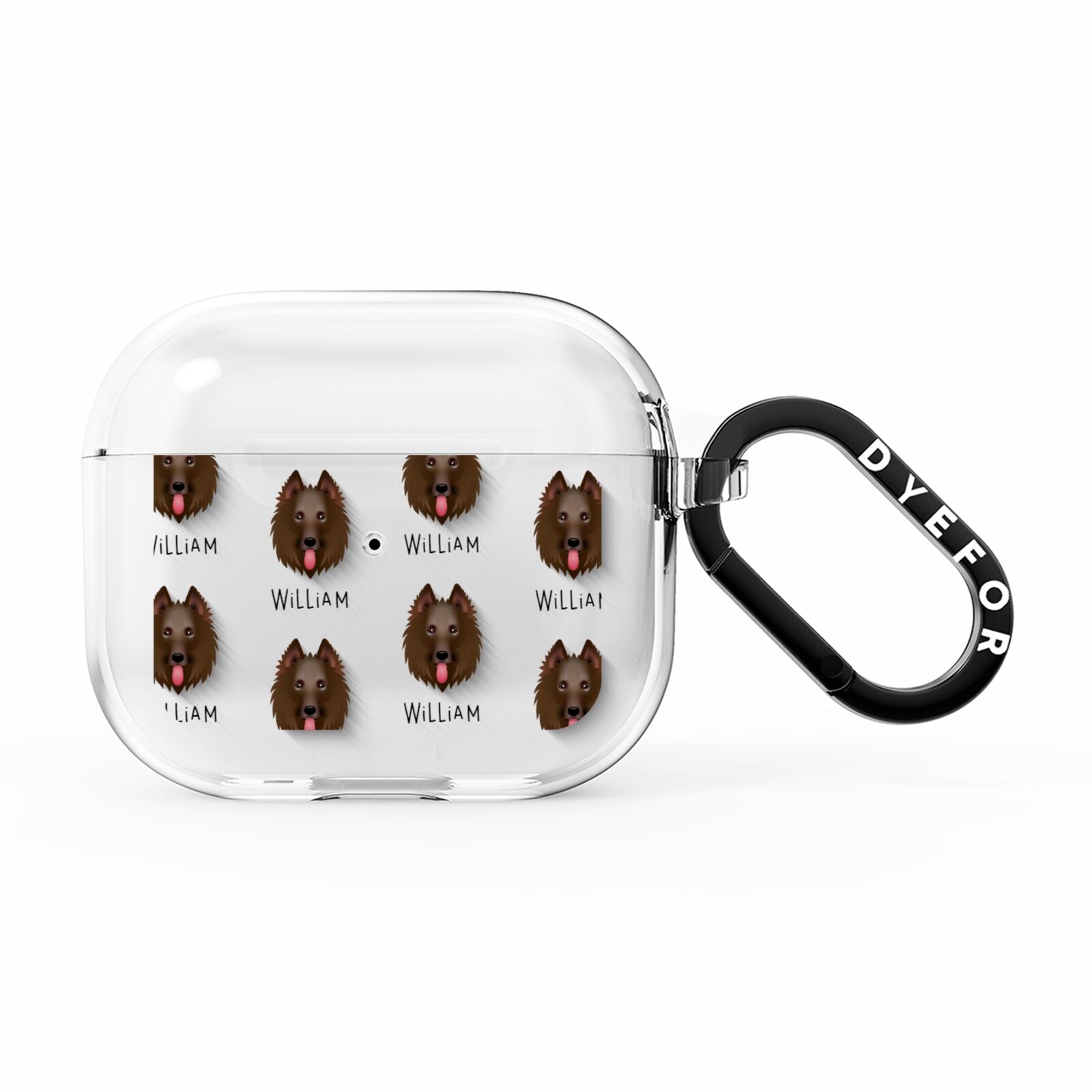 Belgian Groenendael Icon with Name AirPods Clear Case 3rd Gen