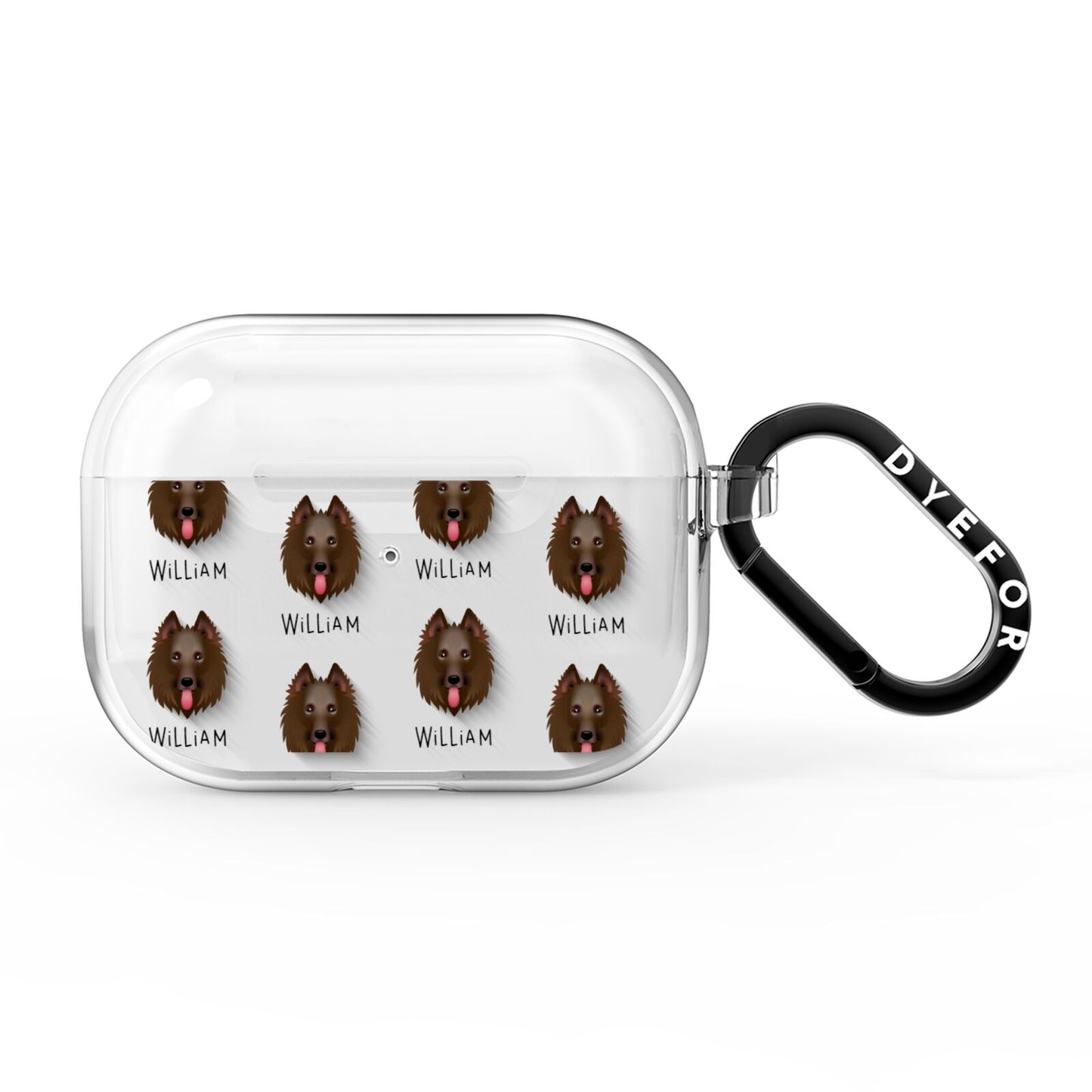 Belgian Groenendael Icon with Name AirPods Pro Clear Case