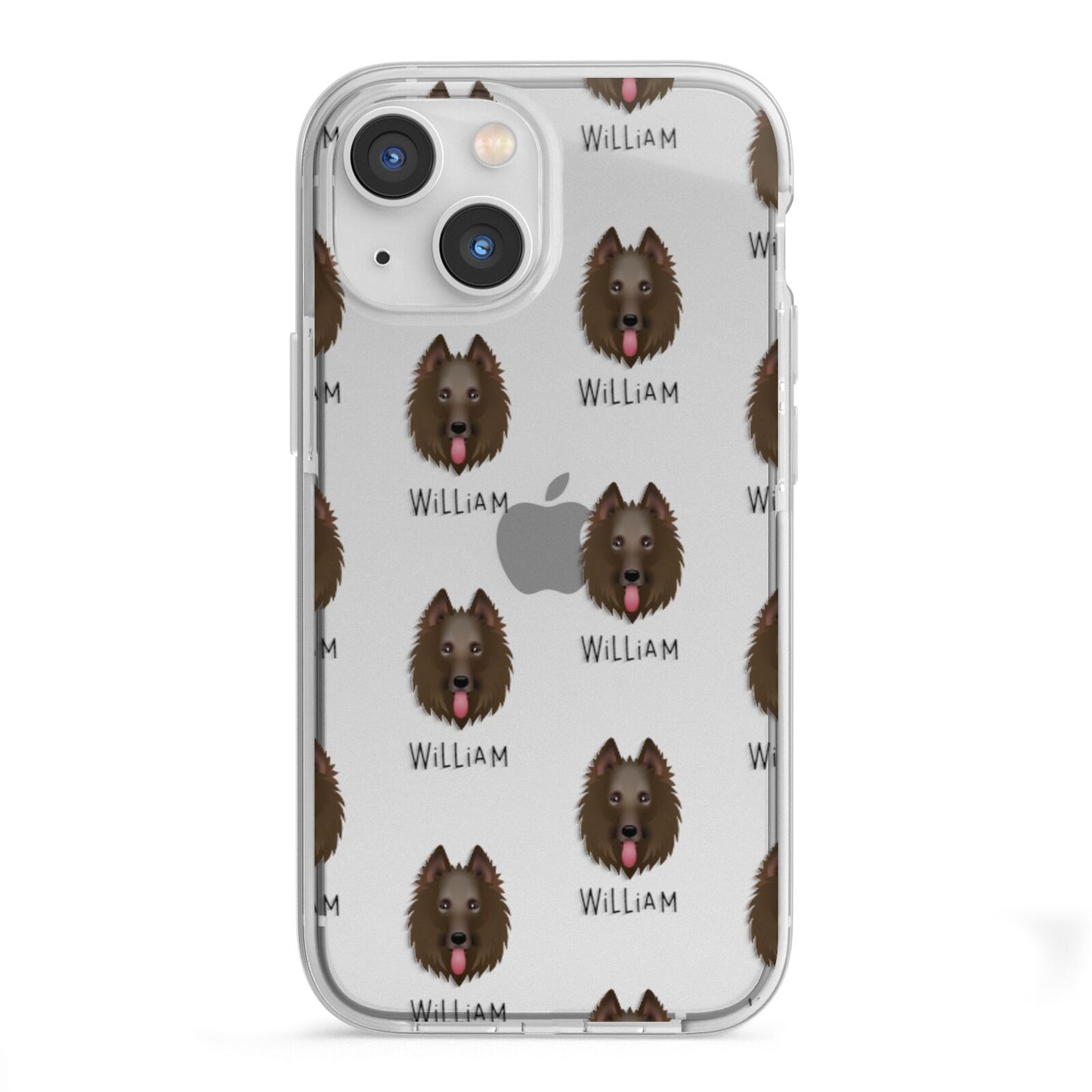 Belgian Groenendael Icon with Name iPhone 13 Mini TPU Impact Case with White Edges