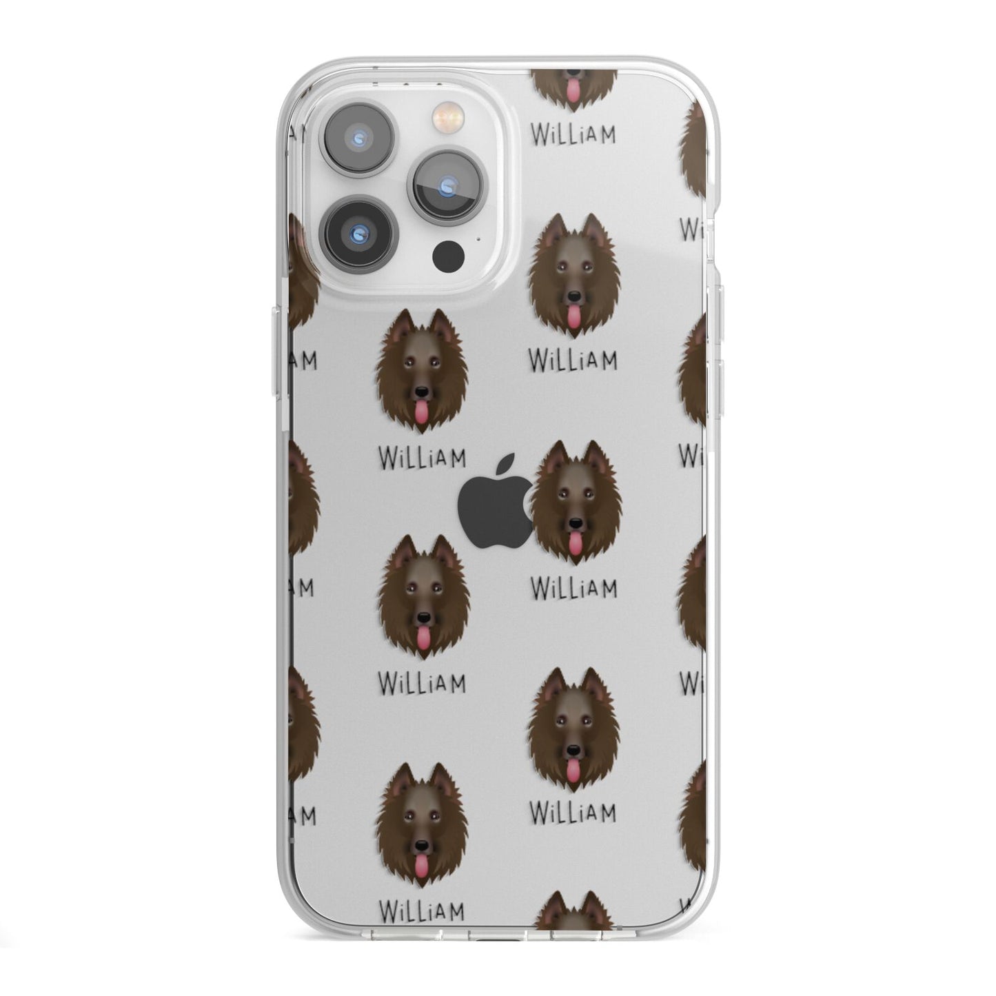 Belgian Groenendael Icon with Name iPhone 13 Pro Max TPU Impact Case with White Edges