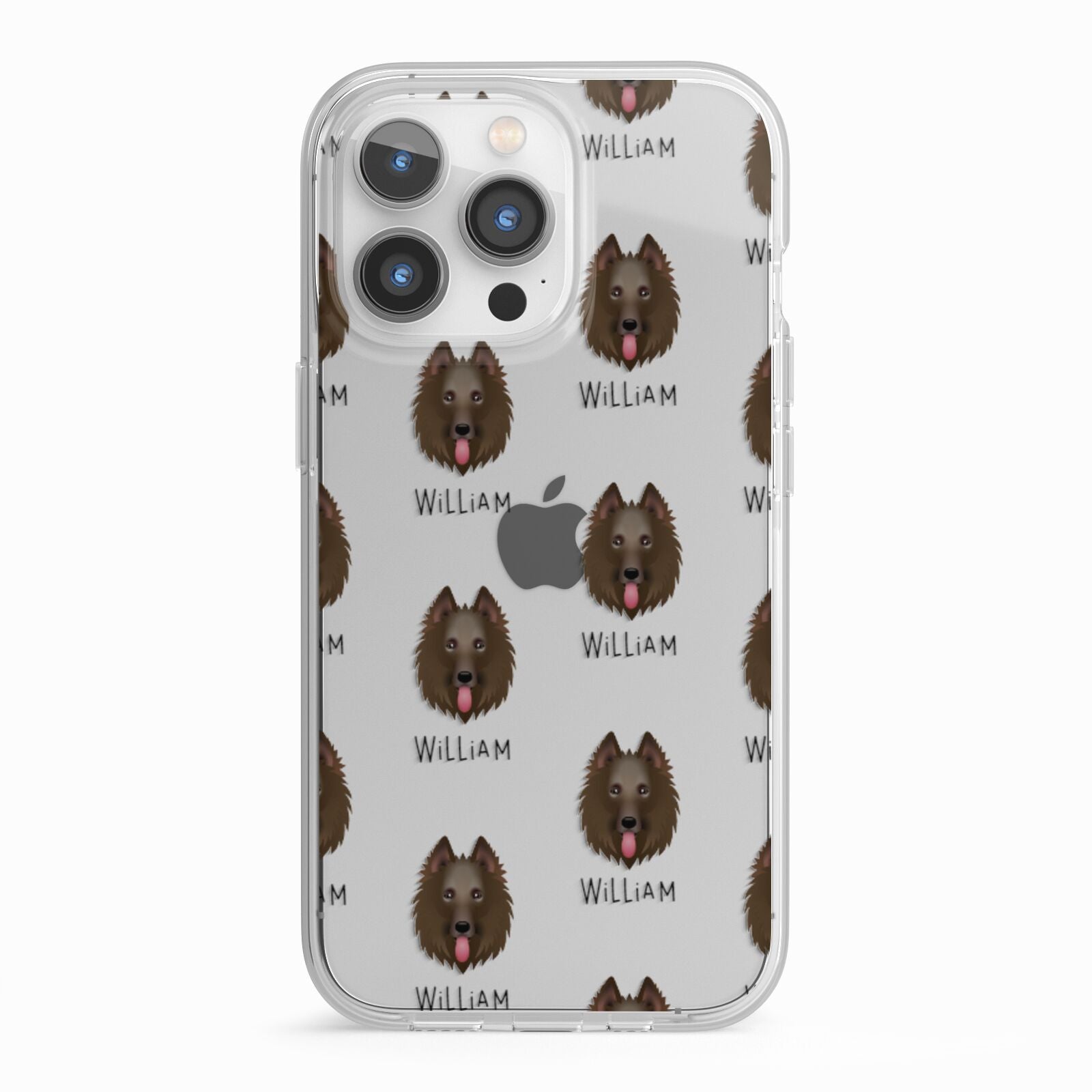 Belgian Groenendael Icon with Name iPhone 13 Pro TPU Impact Case with White Edges