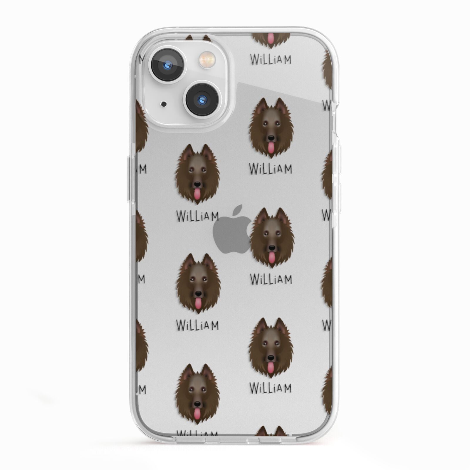 Belgian Groenendael Icon with Name iPhone 13 TPU Impact Case with White Edges