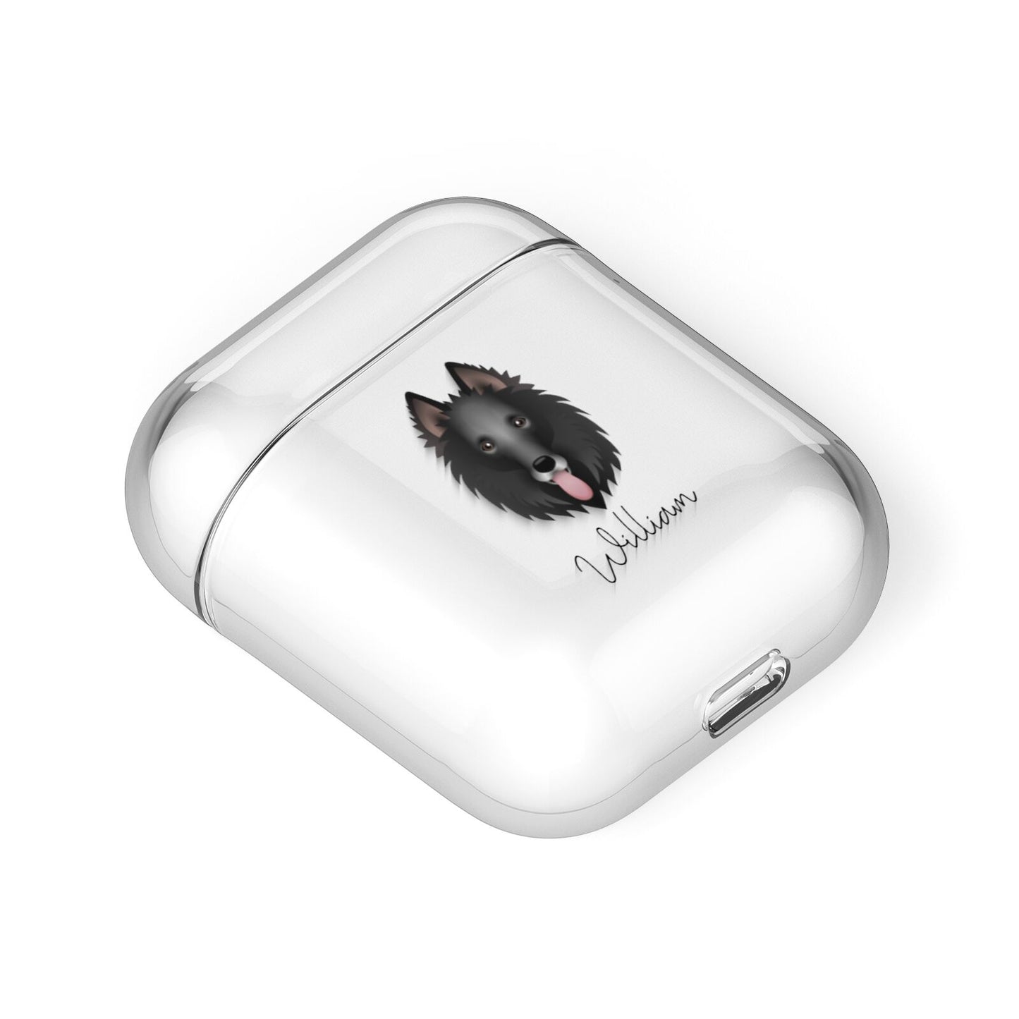 Belgian Groenendael Personalised AirPods Case Laid Flat