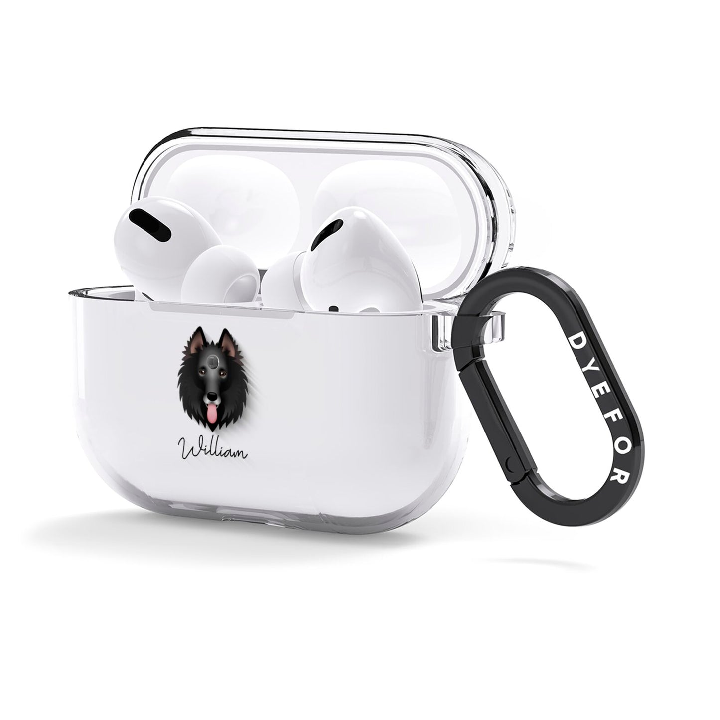 Belgian Groenendael Personalised AirPods Clear Case 3rd Gen Side Image