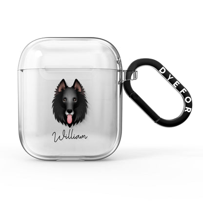 Belgian Groenendael Personalised AirPods Clear Case