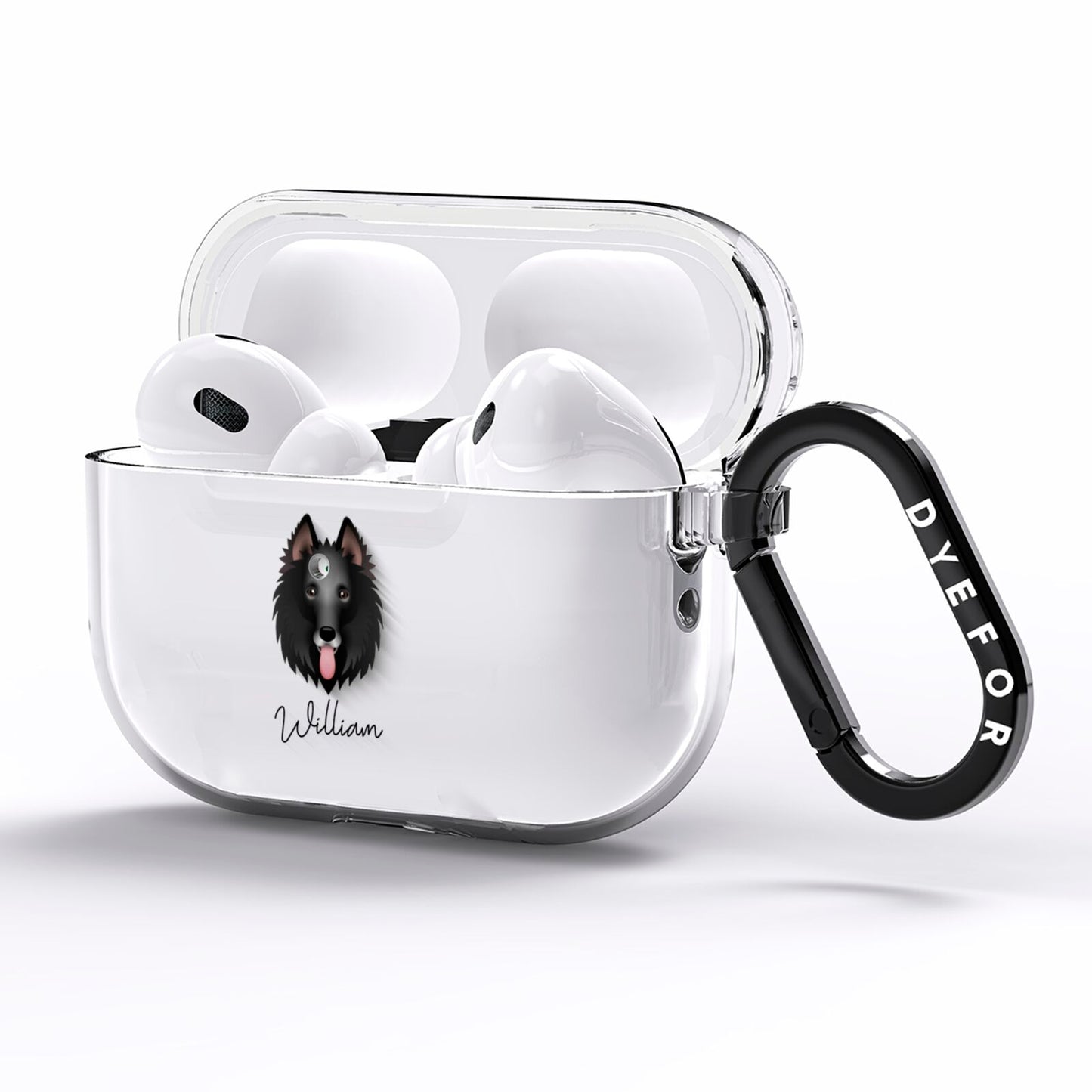 Belgian Groenendael Personalised AirPods Pro Clear Case Side Image