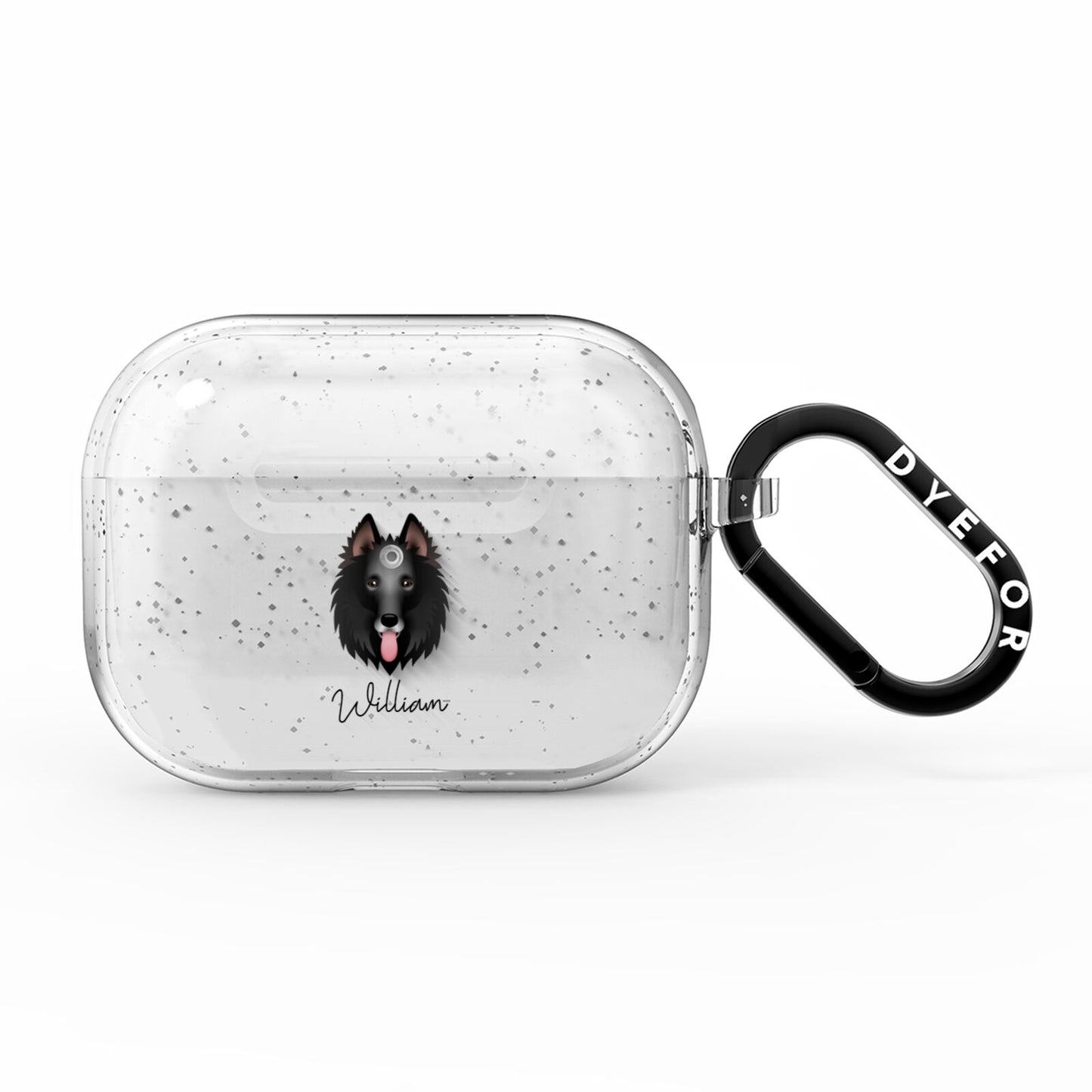 Belgian Groenendael Personalised AirPods Pro Glitter Case