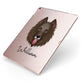 Belgian Groenendael Personalised Apple iPad Case on Rose Gold iPad Side View