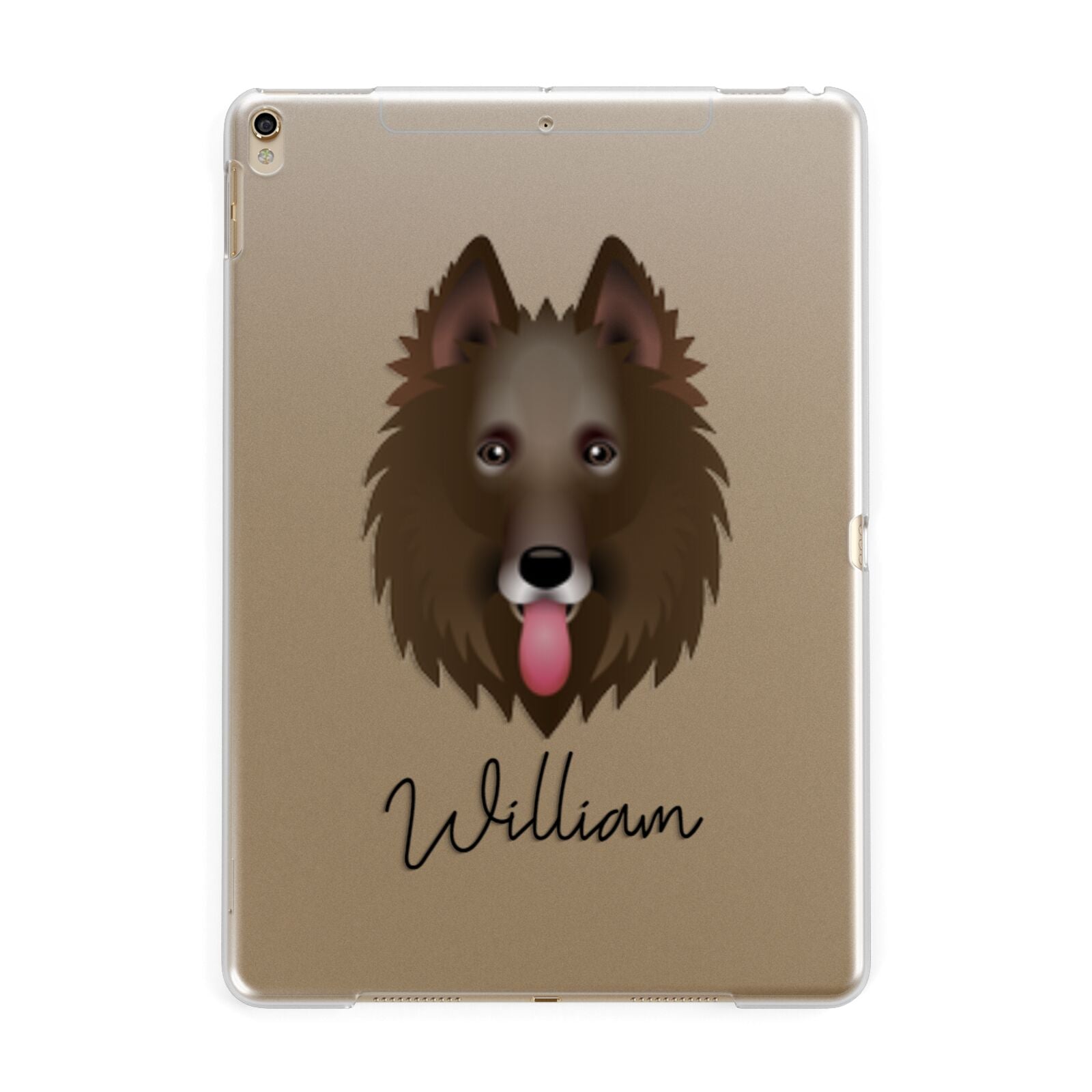 Belgian Groenendael Personalised Apple iPad Gold Case