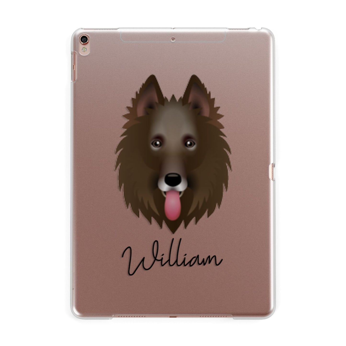 Belgian Groenendael Personalised Apple iPad Rose Gold Case