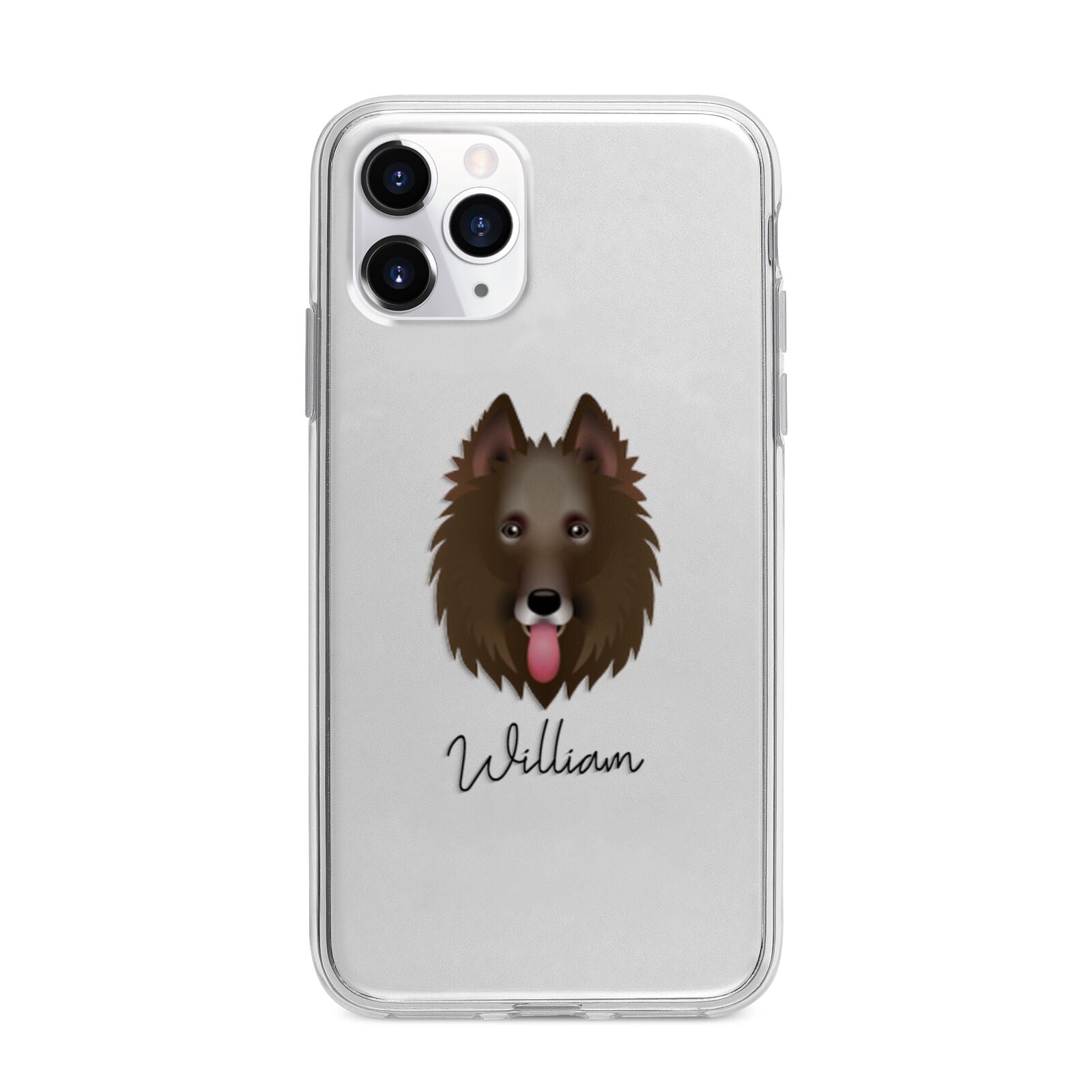 Belgian Groenendael Personalised Apple iPhone 11 Pro Max in Silver with Bumper Case