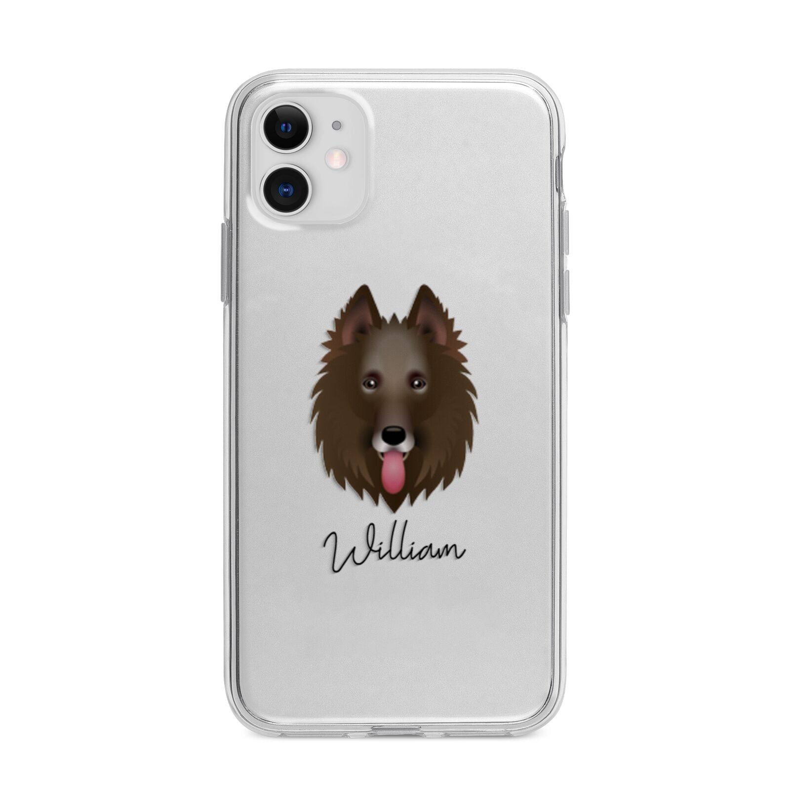 Belgian Groenendael Personalised Apple iPhone 11 in White with Bumper Case