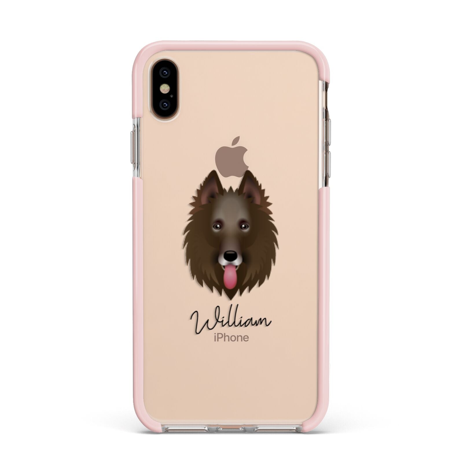 Belgian Groenendael Personalised Apple iPhone Xs Max Impact Case Pink Edge on Gold Phone