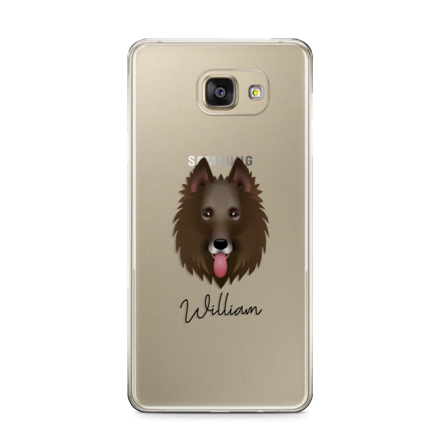 Belgian Groenendael Personalised Samsung Galaxy A9 2016 Case on gold phone