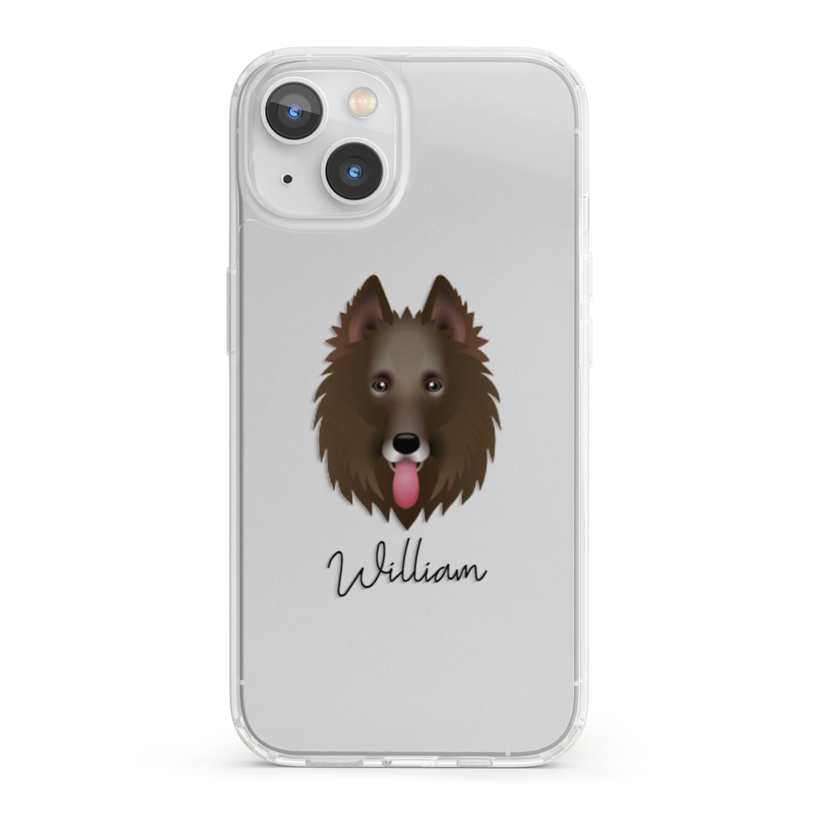 Belgian Groenendael Personalised iPhone 13 Clear Bumper Case