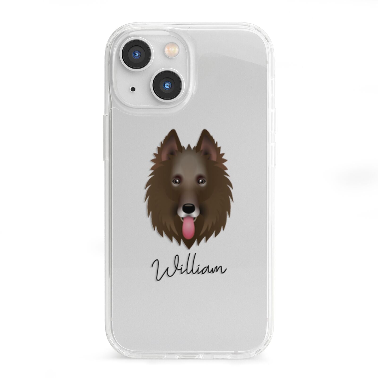 Belgian Groenendael Personalised iPhone 13 Mini Clear Bumper Case