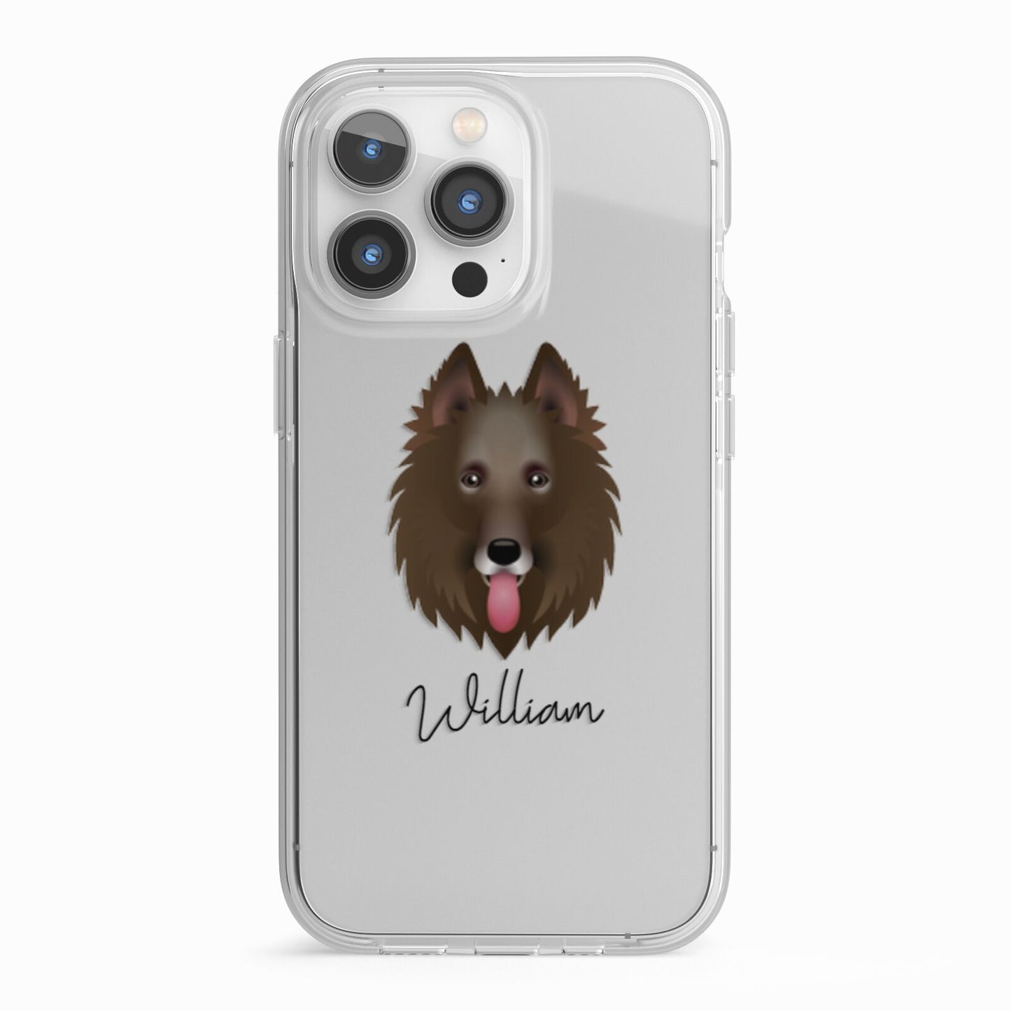 Belgian Groenendael Personalised iPhone 13 Pro TPU Impact Case with White Edges