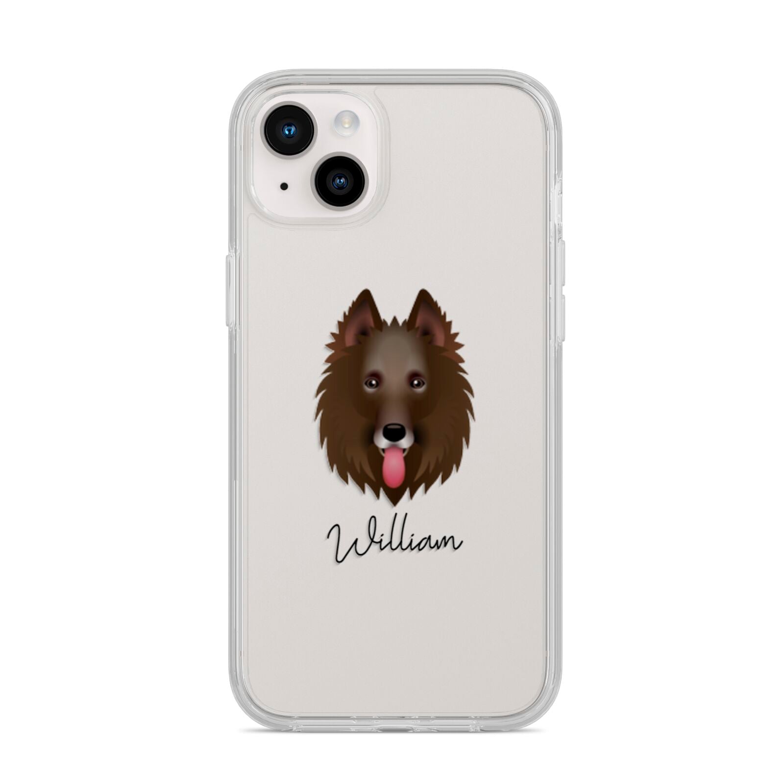 Belgian Groenendael Personalised iPhone 14 Plus Clear Tough Case Starlight