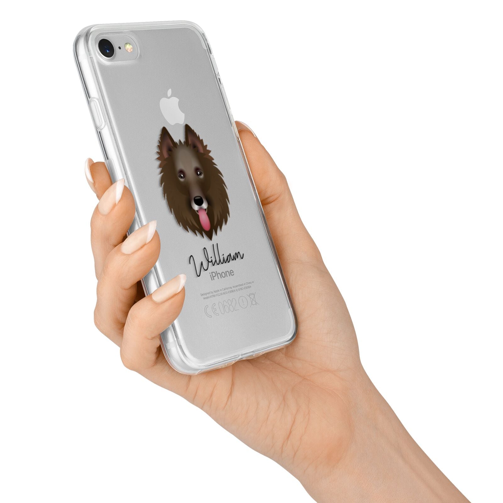 Belgian Groenendael Personalised iPhone 7 Bumper Case on Silver iPhone Alternative Image