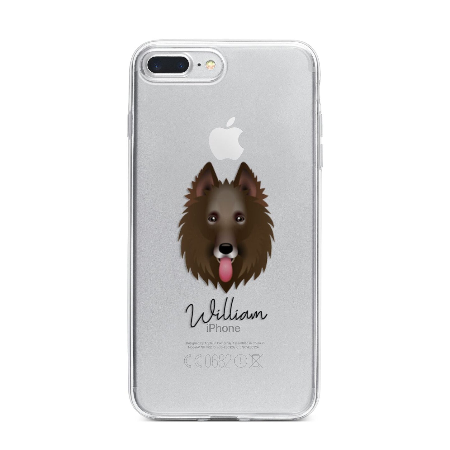 Belgian Groenendael Personalised iPhone 7 Plus Bumper Case on Silver iPhone