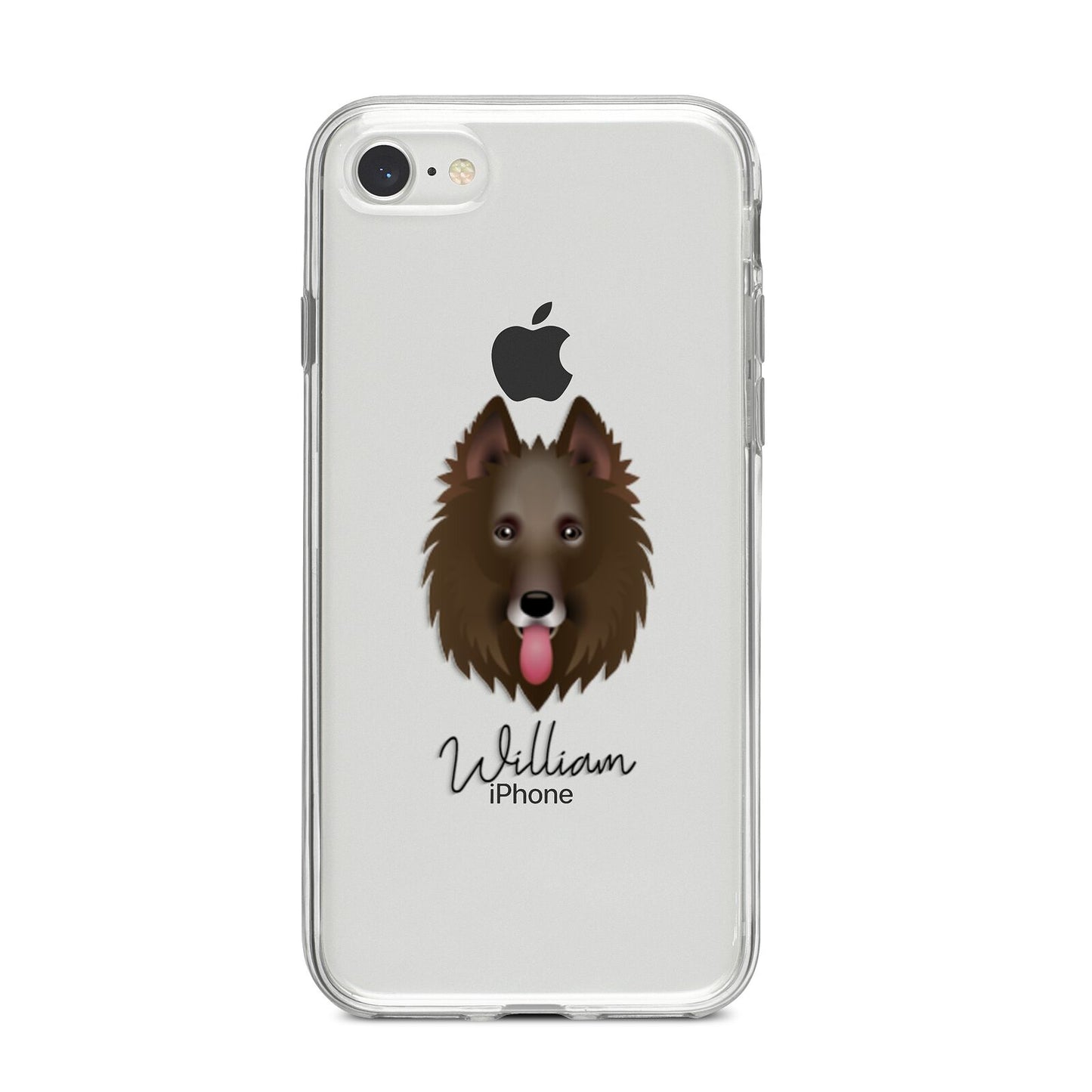 Belgian Groenendael Personalised iPhone 8 Bumper Case on Silver iPhone