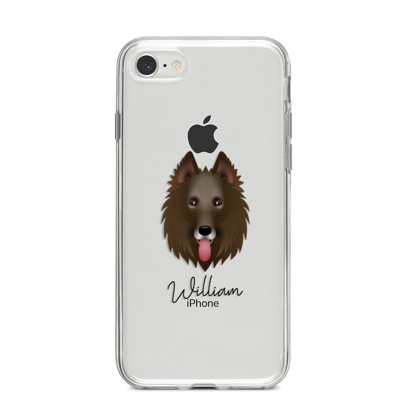 Belgian Groenendael Personalised iPhone 8 Bumper Case on Silver iPhone