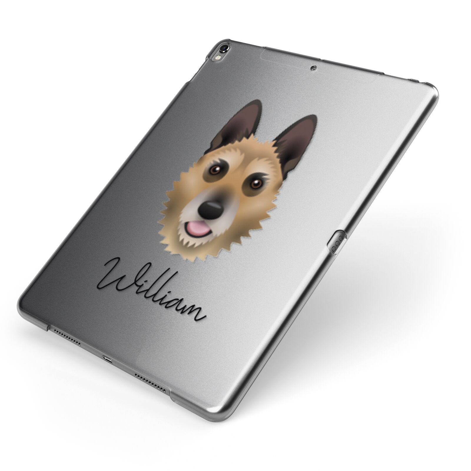 Belgian Laekenois Personalised Apple iPad Case on Grey iPad Side View