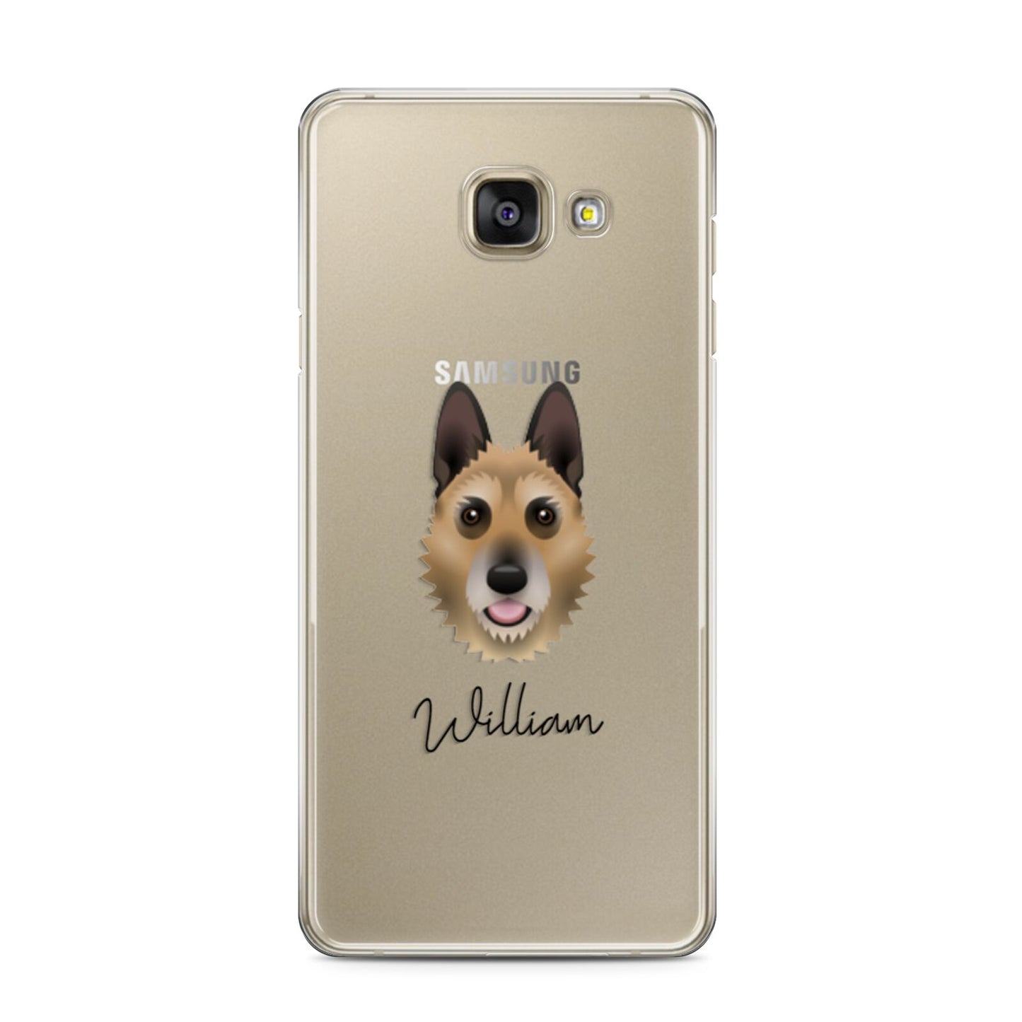 Belgian Laekenois Personalised Samsung Galaxy A3 2016 Case on gold phone