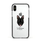 Belgian Malinois Personalised Apple iPhone Xs Impact Case Black Edge on Silver Phone