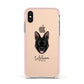 Belgian Malinois Personalised Apple iPhone Xs Impact Case Pink Edge on Gold Phone