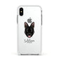 Belgian Malinois Personalised Apple iPhone Xs Impact Case White Edge on Silver Phone